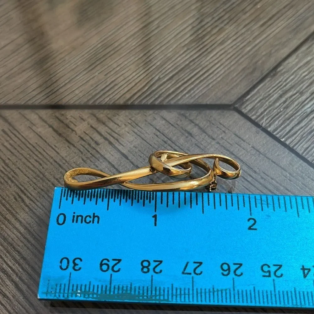 Vintage NAPIER Clef Note Brooch, Sleek Design Gold-Tone Musical Note Pin